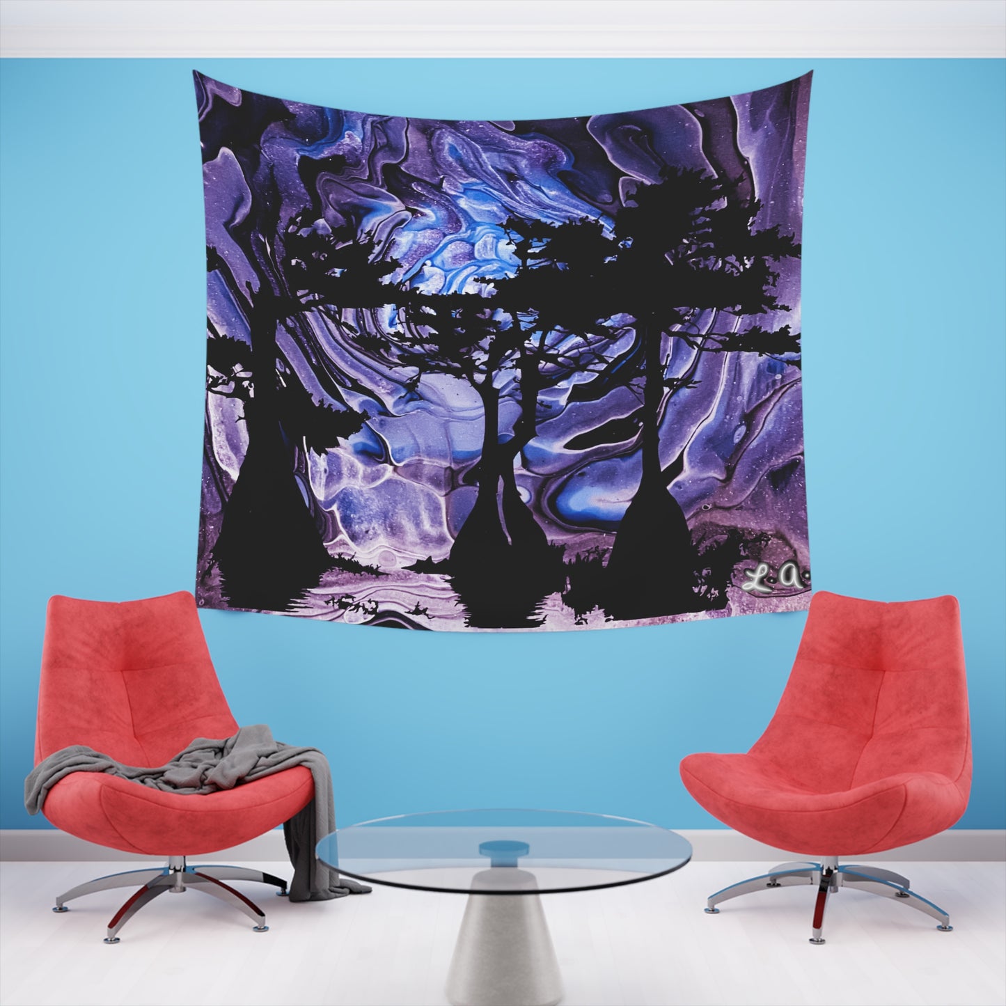 Galaxy on the bayou Printed Wall Tapestry