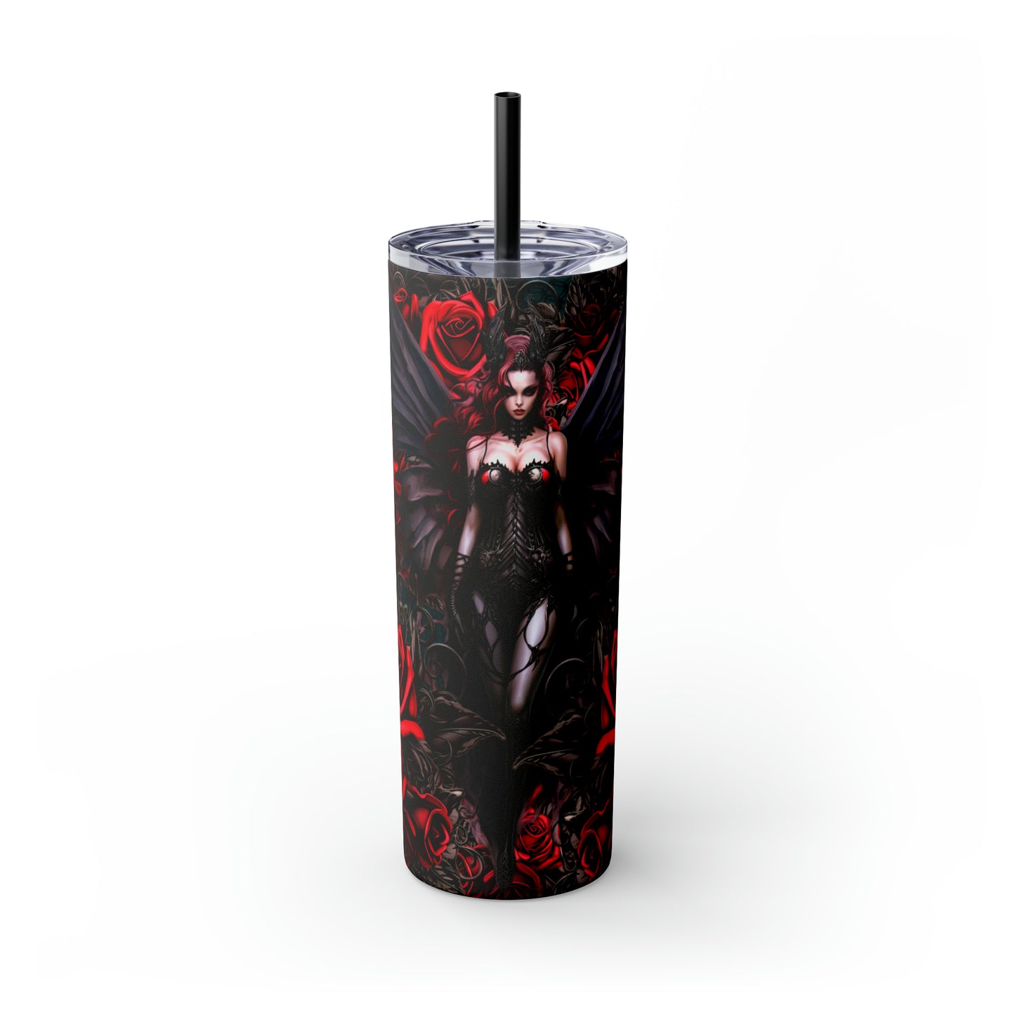 Rose Goddess Skinny Tumbler with Straw, 20oz