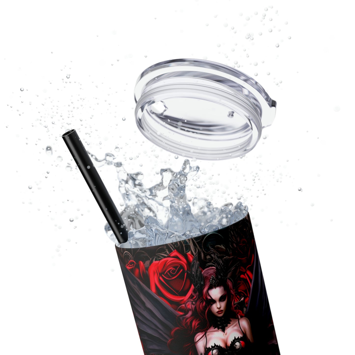 Rose Goddess Skinny Tumbler with Straw, 20oz