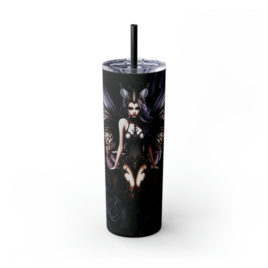 Mystic Goddess Skinny Tumbler with Straw, 20oz