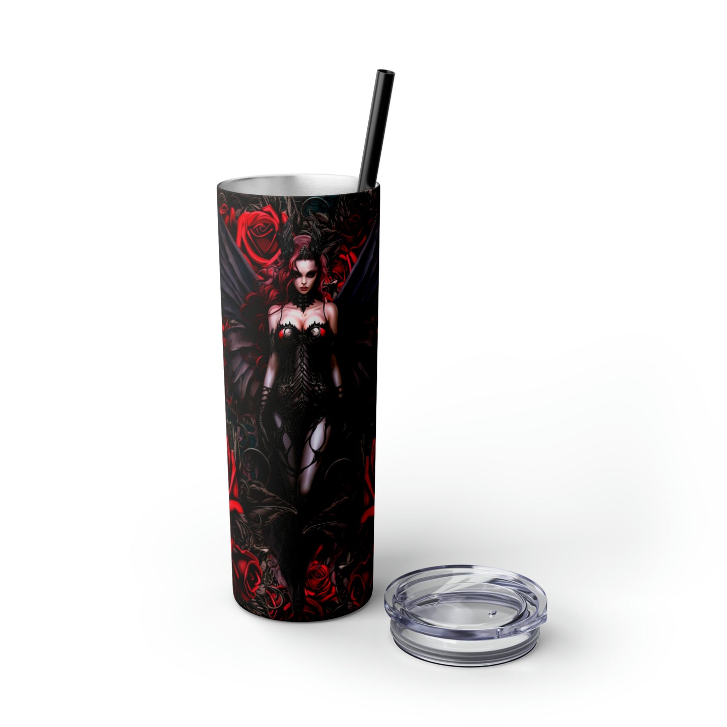 Rose Goddess Skinny Tumbler with Straw, 20oz