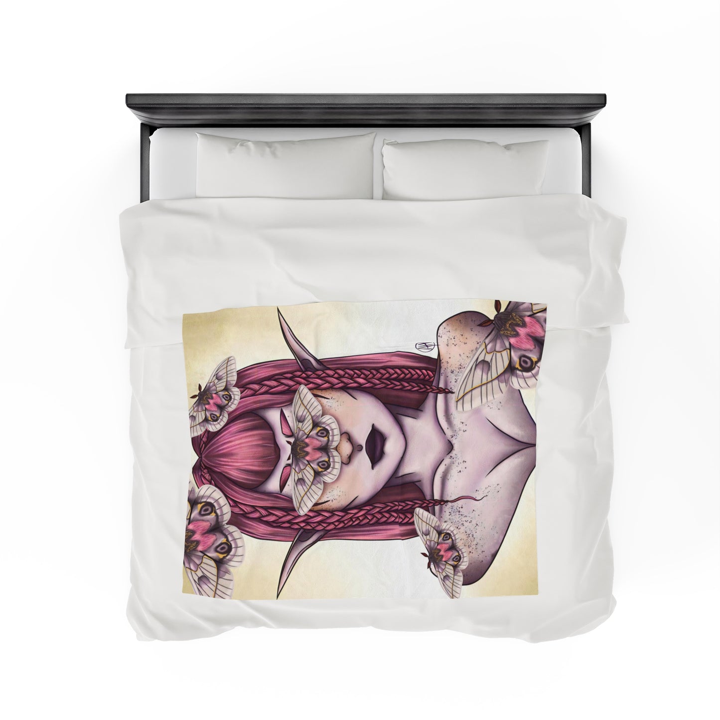 Moth Girl Velveteen Plush Blanket