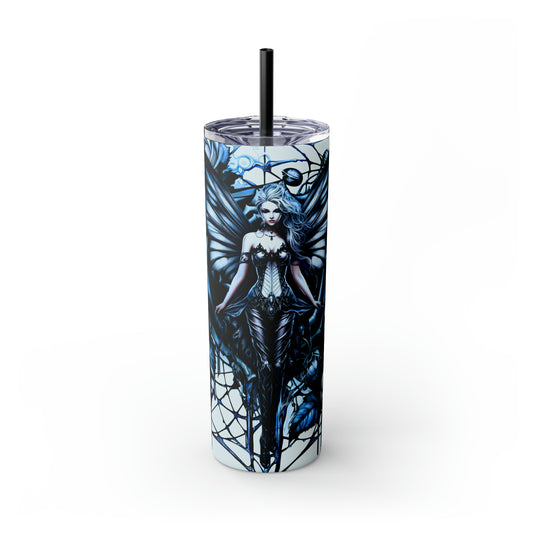 Moonlight Goddess Skinny Tumbler with Straw, 20oz