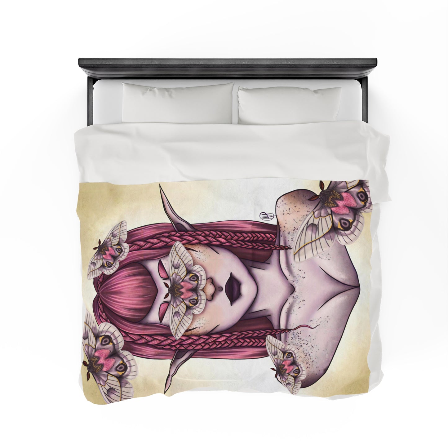 Moth Girl Velveteen Plush Blanket